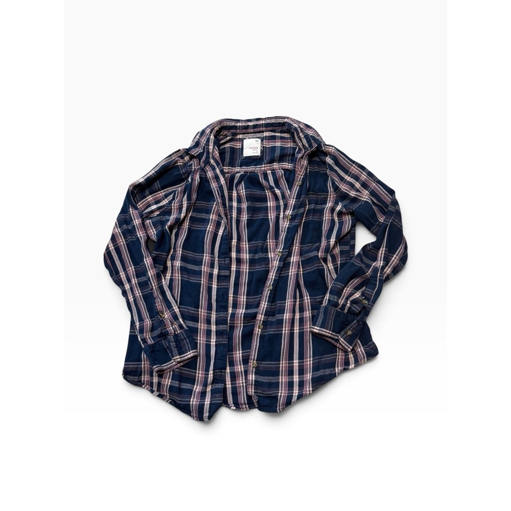 SO Favorite Shirt Flannel Women's XL Blue And Pink Comfort